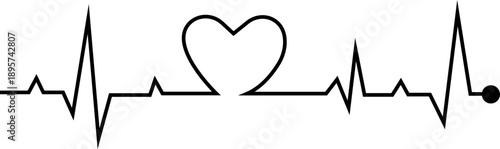 Heart Rhythm Icon Vector Illustration For Medical Healthcare Cardiology Design With Pulse Line Symbol In Modern Style Collection Group Monitoring Iconography.