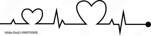 Heart Rhythm Icon Vector Illustration For Medical Healthcare Cardiology Design With Pulse Line Symbol In Modern Style Collection Group Monitoring Iconography.