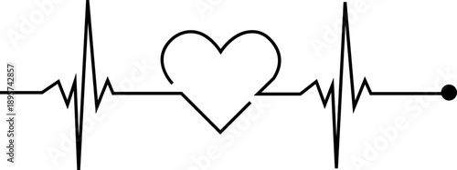 Heart Rhythm Icon Vector Illustration For Medical Healthcare Cardiology Design With Pulse Line Symbol In Modern Style Collection Group Monitoring Iconography.