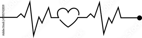 Heart Rhythm Icon Vector Illustration For Medical Healthcare Cardiology Design With Pulse Line Symbol In Modern Style Collection Group Monitoring Iconography.