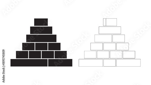 Abstract Pyramid Structure with Black and White Representation
