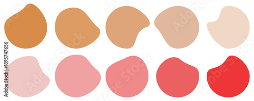 A colorful organic abstract blob shapes collection for modern design. Colorful blob isolated on white background. Abstract freeform collection. Simple liquid amorphous shapes.