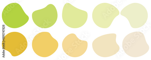 Collection of colorful organic blob, blot. Different shapes of Drop of liquid, fluid isolated. Simple rounded and smooth various shapes. Isolated on white background.