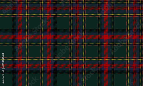 Seamless plaid fabric in green, blue, red, and yellow is ideal for designing clothing, skirts, and trousers, giving a contemporary fashion feel and adding charm to any style.