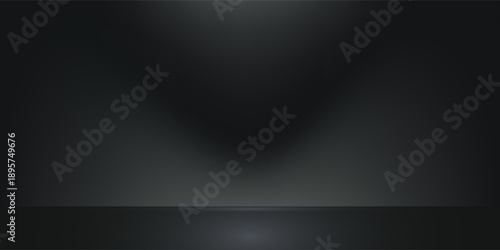 Showcase Black studio room. Limbo dark grey spotlight background. Abstract 3d backdrop for product presentation.  stand