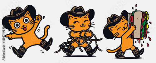 cat design illustration set funny