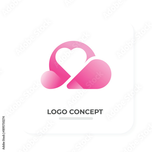 modern abstract cloud shape with smooth gradients and soft shadows