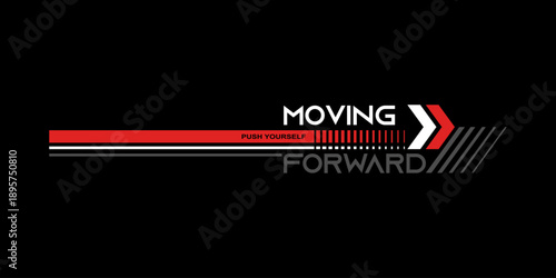 moving forward text line art