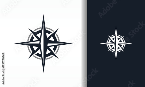 Modern Compass Rose Navigation Logo