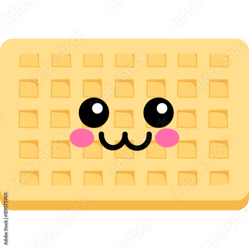 Cute Cartoon Waffle Character Illustration