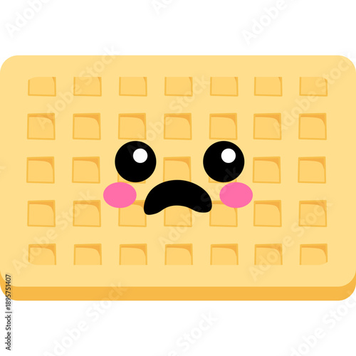 Cute Cartoon Waffle Character Illustration