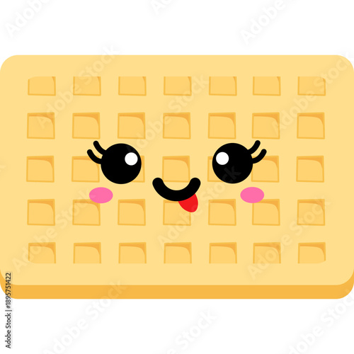 Cute Cartoon Waffle Character Illustration