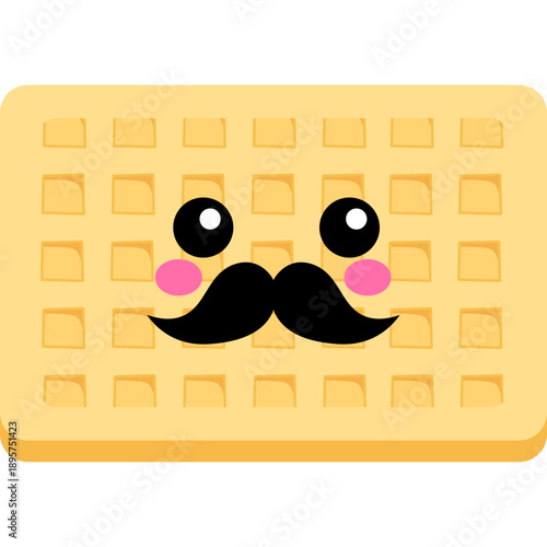 Cute Cartoon Waffle Character Illustration