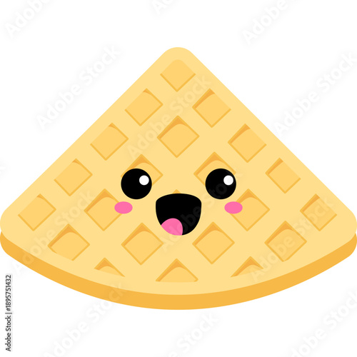 Cute Cartoon Waffle Character Illustration