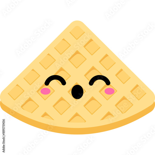 Cute Cartoon Waffle Character Illustration