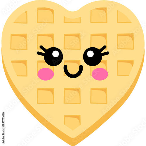 Cute Cartoon Waffle Character Illustration