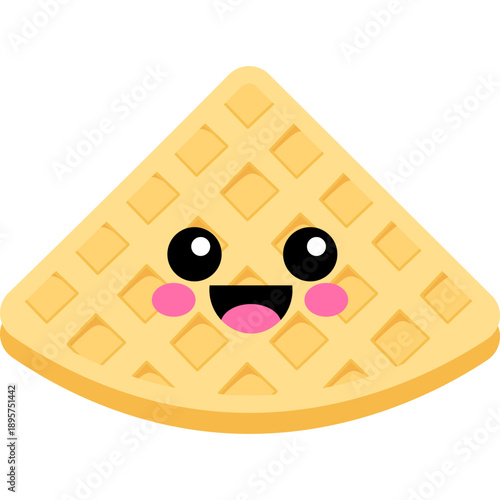 Cute Cartoon Waffle Character Illustration