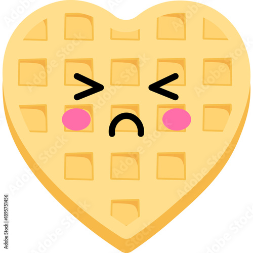 Cute Cartoon Waffle Character Illustration
