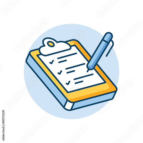Clipboard icon clean and modern vector illustration