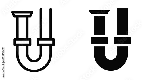 Plumbing pipe illustration with different styles