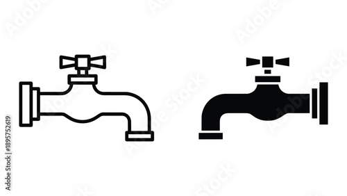 Water tap icons in different styles