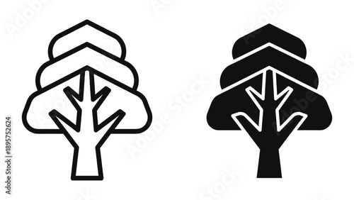 Simple tree logo design vector illustration
