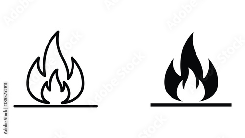 Simple fire icon set