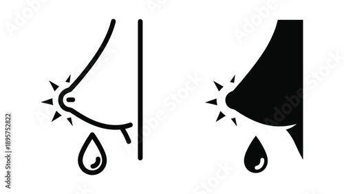 Nose bleed illustration in two different styles