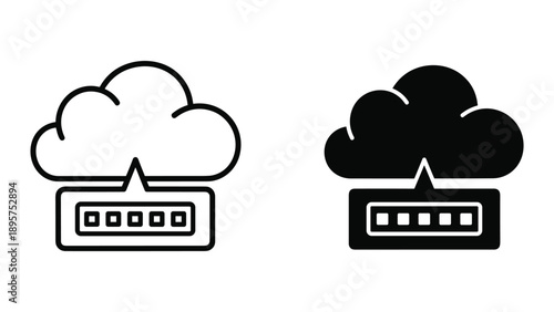 Cloud computing icon set with router