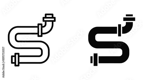 Plumbing pipe s-trap illustration