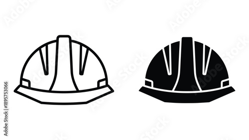 Pair of hard hats for construction workers