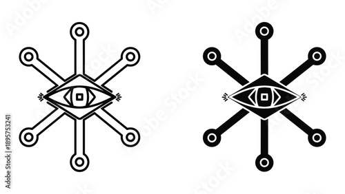 Mysterious symbol with eye and geometric shapes