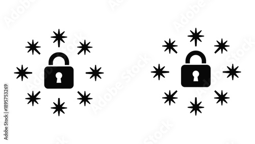 Secure data protection with padlock symbols