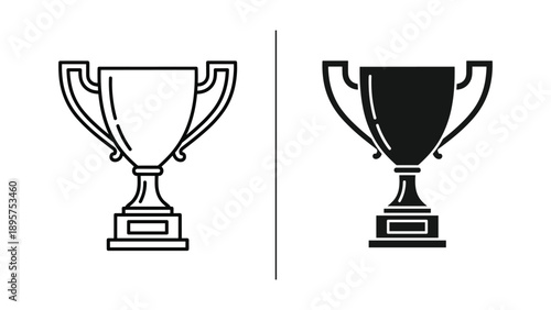 Trophy icon set for award and recognition