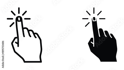 Clicking finger illustration on white background