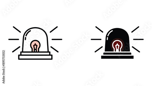 Emergency light icons in different styles