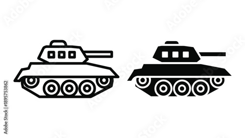 Tank silhouette vector illustration