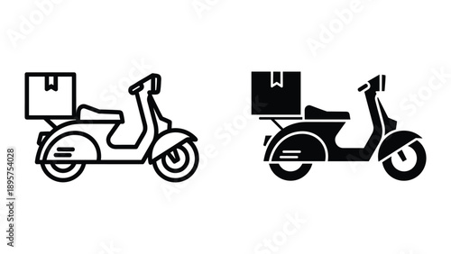 Delivery scooter with package box on the back