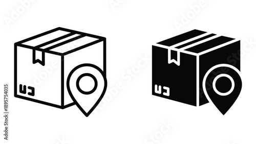 Package delivery location marked with pin