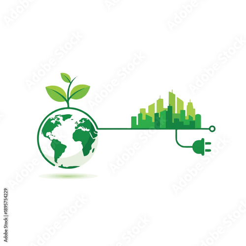 An Illustrative View of Nature and Urban Harmony