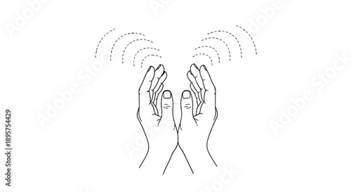 Hands reaching out with fingers spread apart illustration.