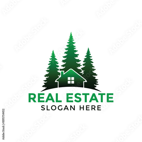 Green Forest House Logo for Eco-Friendly Real Estate