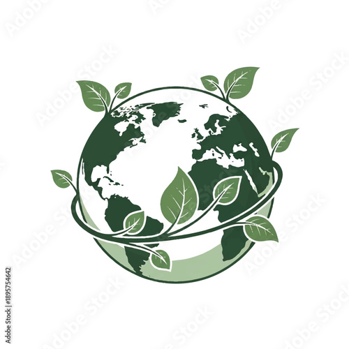 A Logo of the Globe, Leaves, and Sustainability