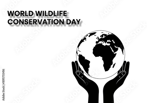 World wildlife conservation day hands holding globe