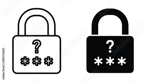 Password protection and security lock icon