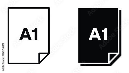 A1 paper size icon set