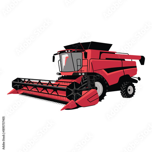 combine harvester on a white background