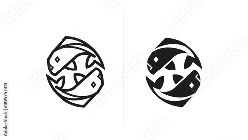 Black and white abstract logo design