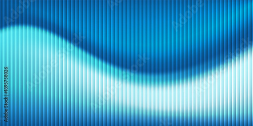 Background frosted glass texture with vertical lines and blue gradient blur, perfect for modern design artistic