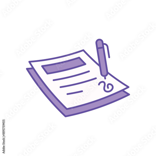 Contract icon clean and modern vector illustration